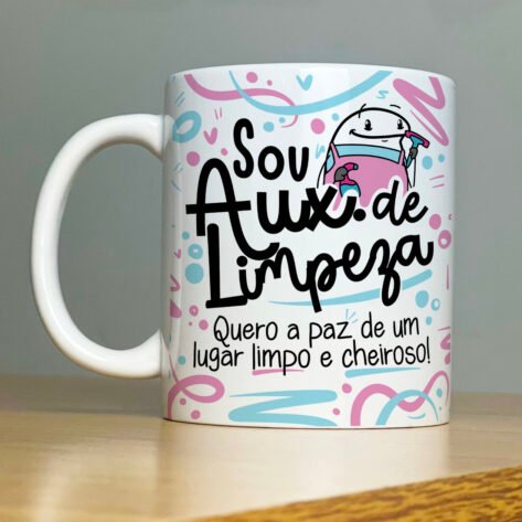 Canecas Flork Profissões Auxiliar de Limpeza