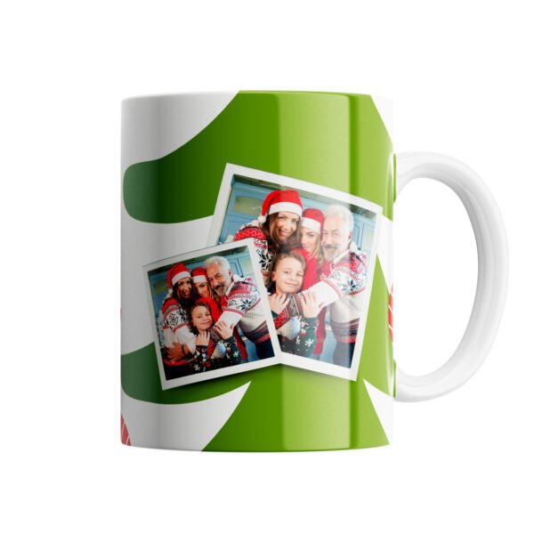 Caneca Personalizada de Natal com foto Verde e Vermelho com Foto