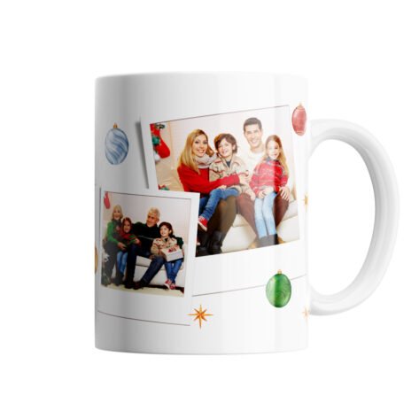 Caneca Personalizada Natal com foto Verde e Vermelho