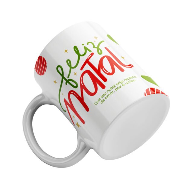 Caneca Personalizada de Natal com foto Verde e Vermelho com Foto - Image 2