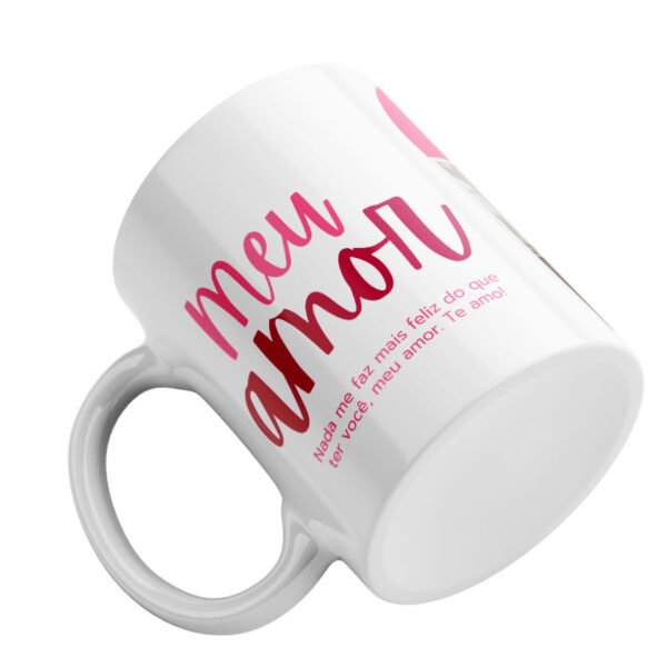 Caneca Dia dos Namorados Simples Rosa e Vermelho - Image 2