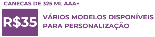 canecas de 325ml Personalizáveis