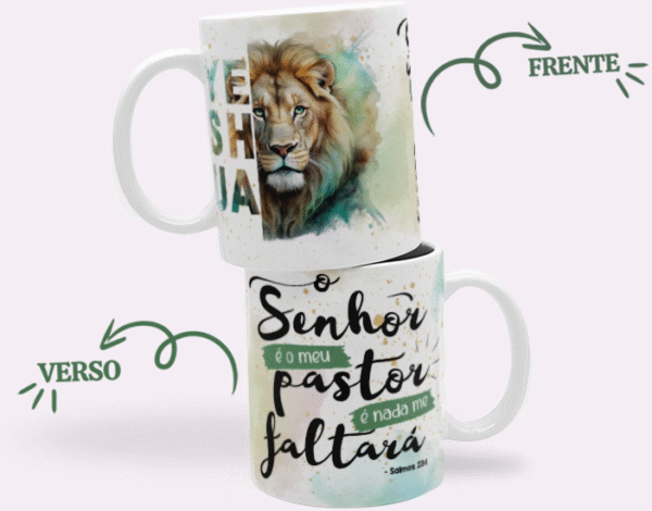 Caneca Evangélica YESHUA – O Senhor é Meu Pastor - Image 3