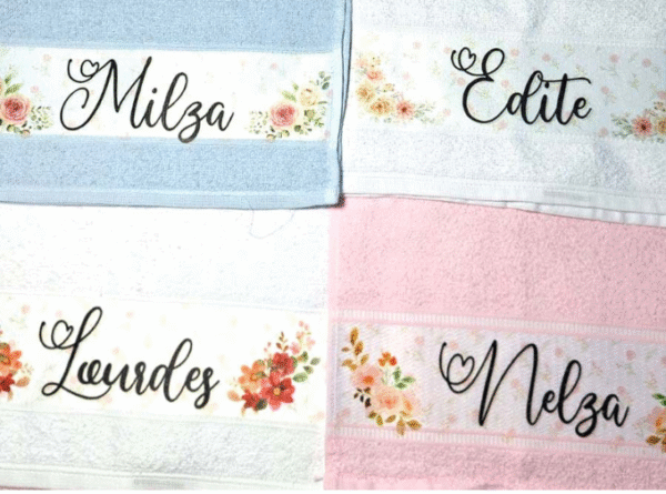 Kit de Toalhas Lavabo Plus Evangélicas Personalizadas Floral com Nome - Image 4