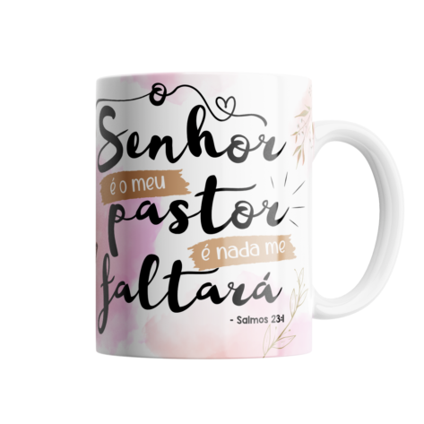 Caneca Evangélica Personalizada – O Senhor é Meu Pastor